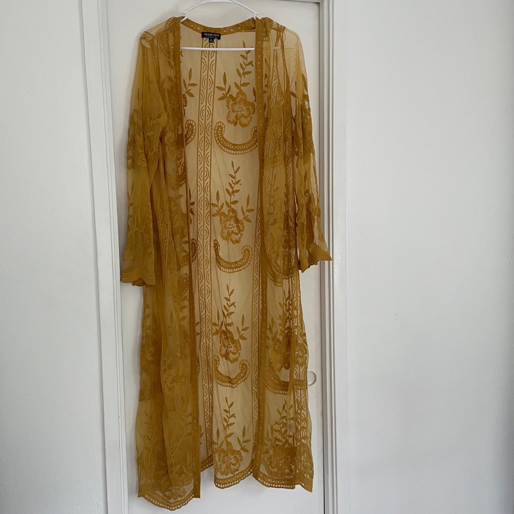 Sheered Lace Maxi Cover Up